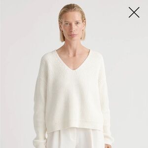 100% Organic Cotton Fisherman V-Neck Sweater